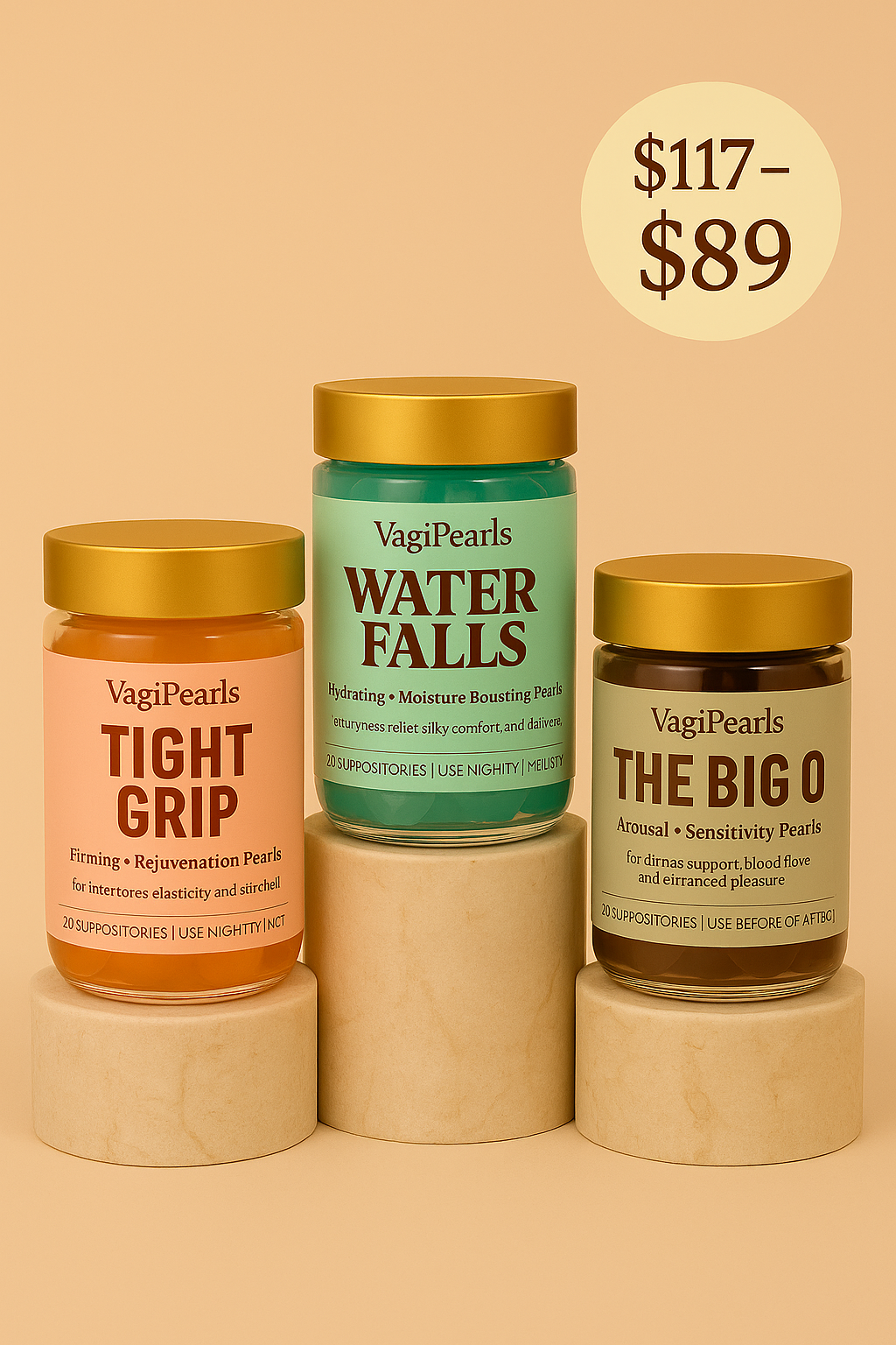 The VagiPearls™ Full Experience: Reclaim your tightness, hydration, and pleasure all in one ritual.